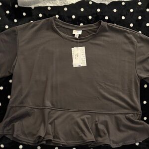 LuLaRoe Charcoal June Peplum Tee